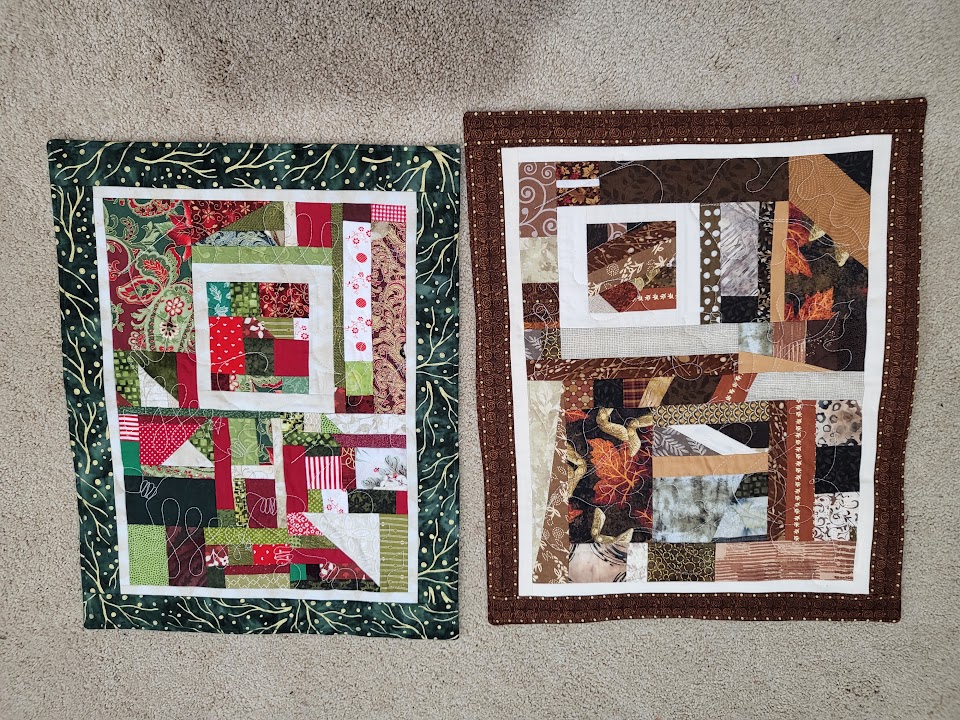 Framed Patchwork: pieced botanical cotton with contrasting borders by CULCITA by Keri