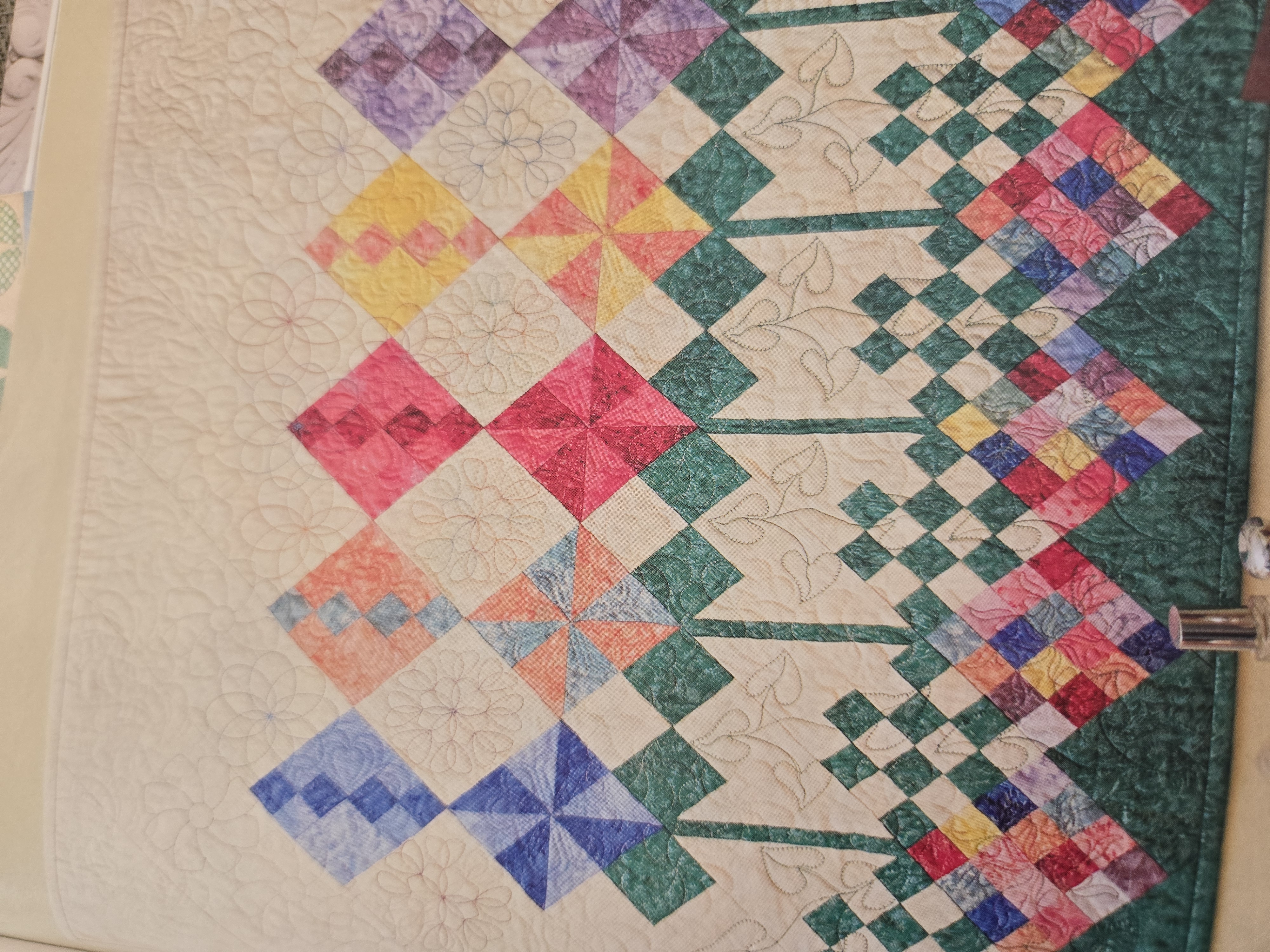 Pastel Diamond Garden, handmade quilt by Keri